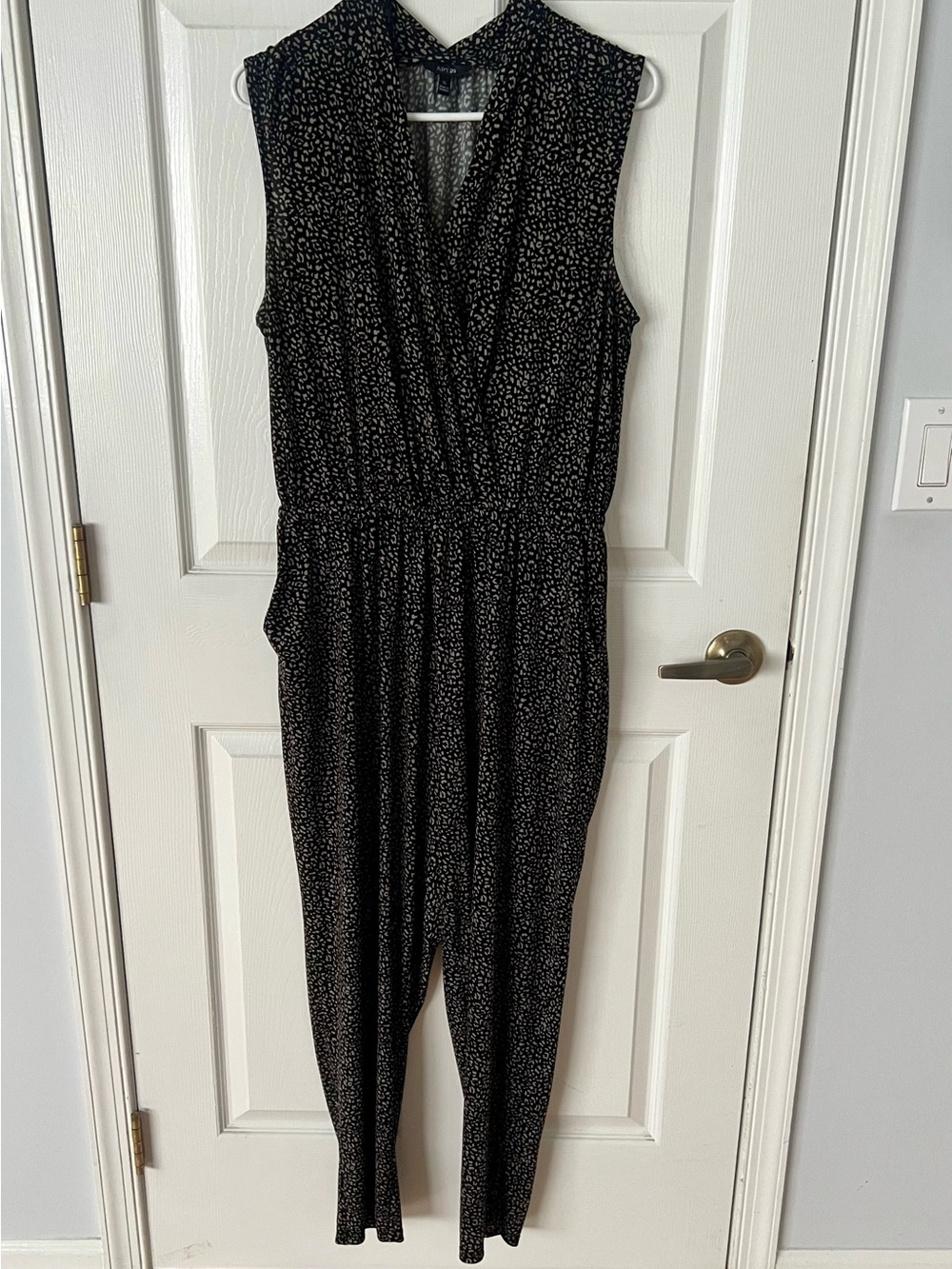 Apt. 9 Sleeveless Black Printed Jumpsuit XL